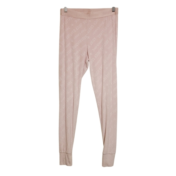 Juicy Couture | Women's Light Pink Logo Print Velour PJ Leggings (Size Medium) - Picture 1 of 13